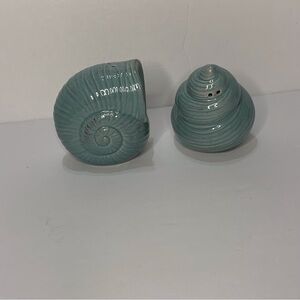 Sea Shell Salt Shakers Set Of 2 Blue